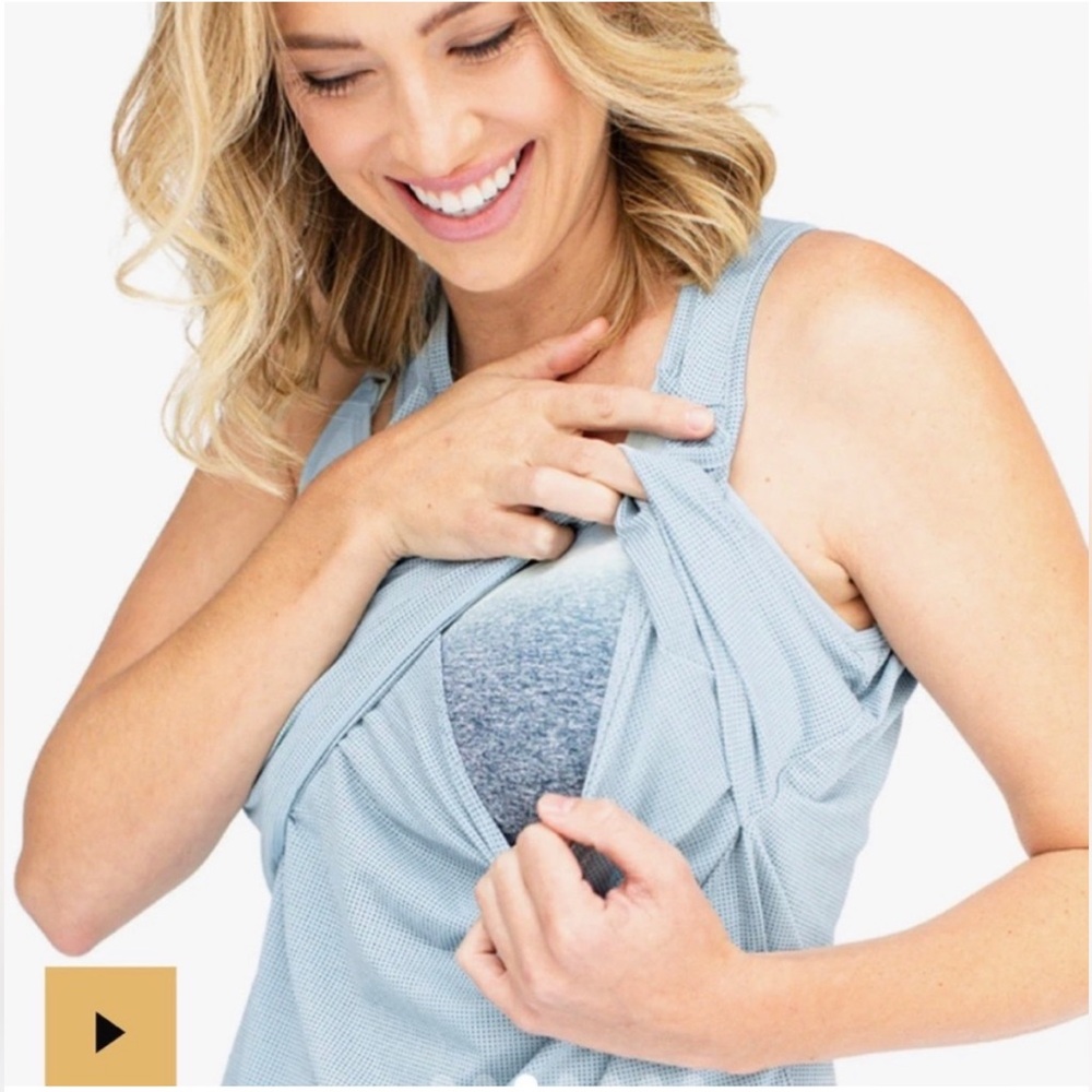 Kindred Bravely Breathable Keyhole
Nursing & Maternity Top - ice blue